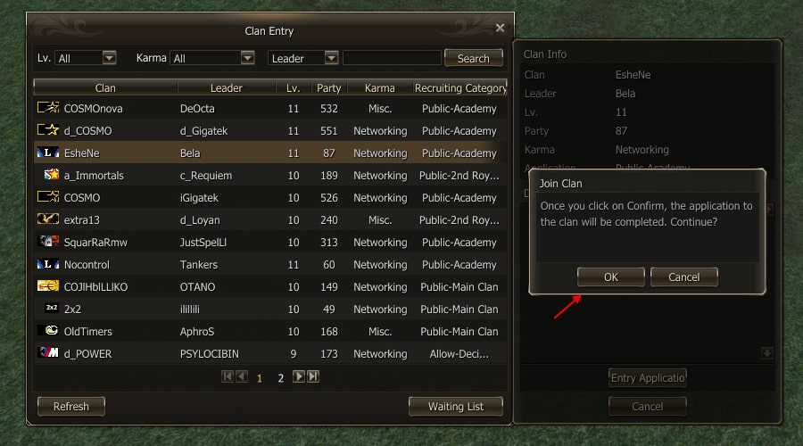 How to find a clan Lineage 2